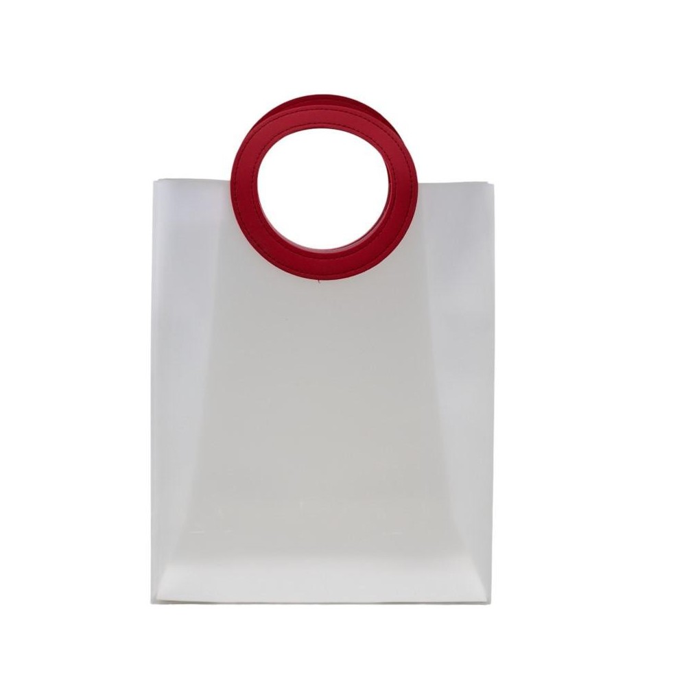 BORSETTA MAXI MANICO TONDO ROSSO H32X26X11